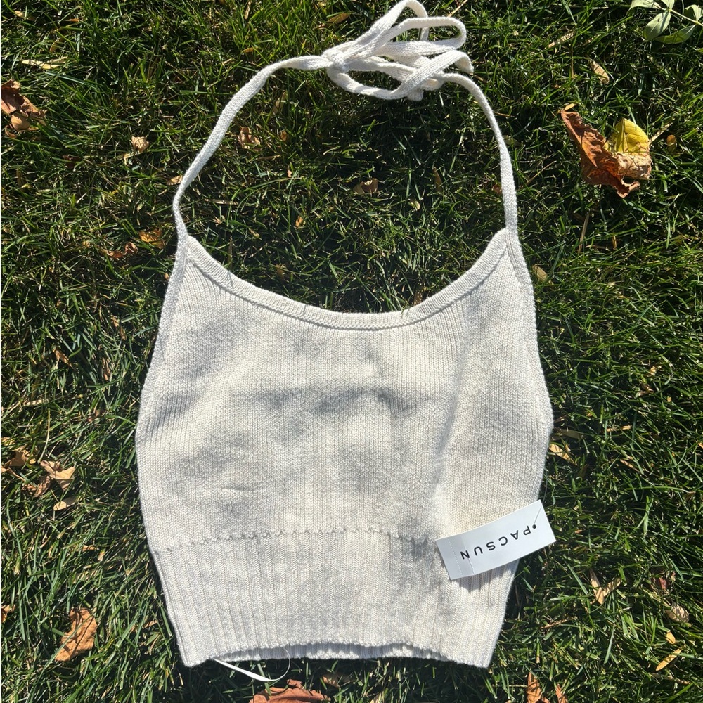 PacSun Cream Knit Halter Top